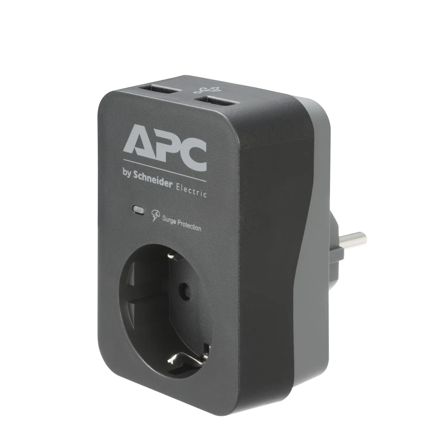 APC Essential SurgeArrest PME1WU2B-GR - &ouml;versp&auml;nningsskydd, 2X USB-A, 230V, Svart