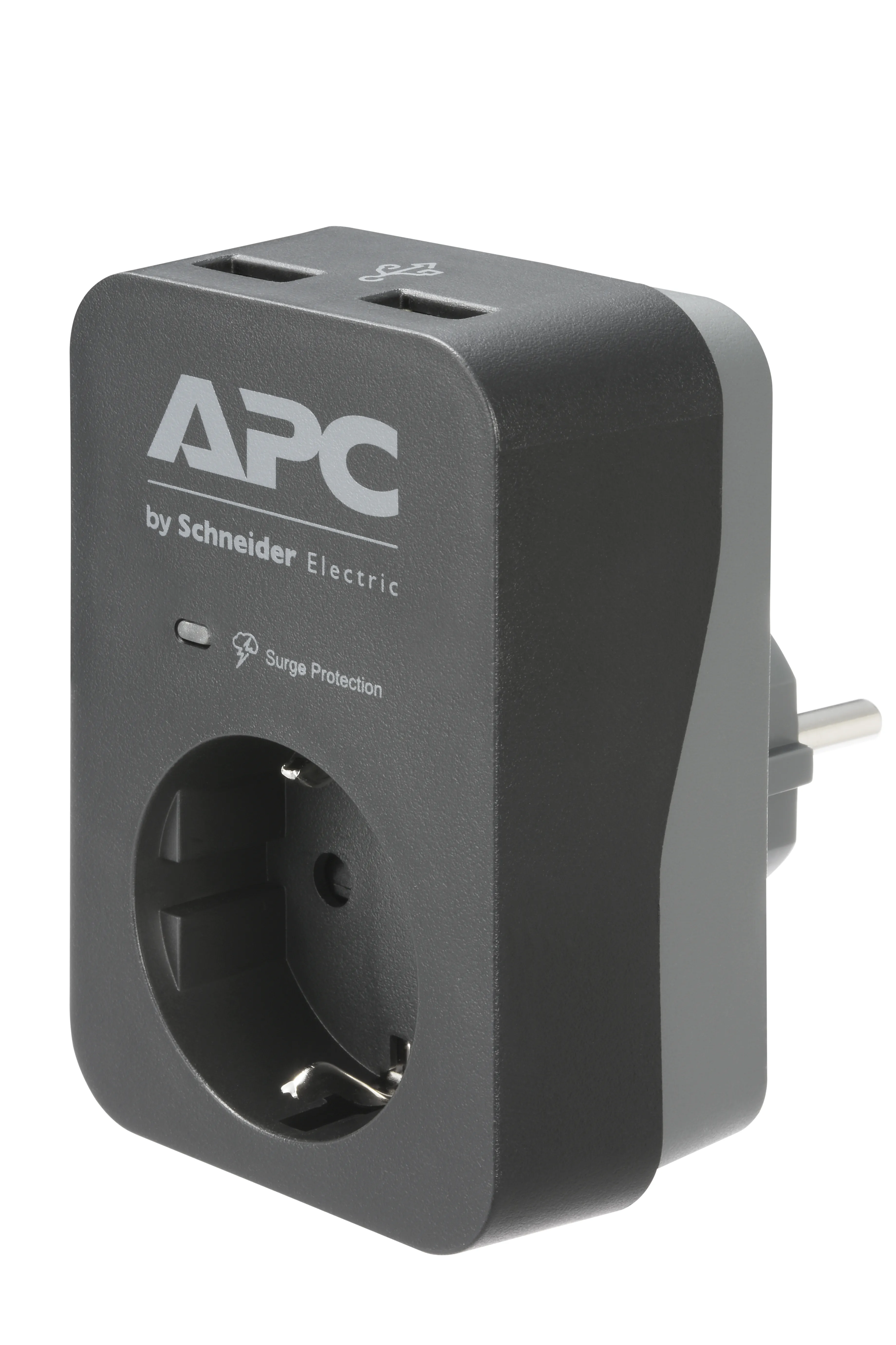 APC Essential SurgeArrest PME1WU2B-GR - &ouml;versp&auml;nningsskydd, 2X USB-A, 230V, Svart