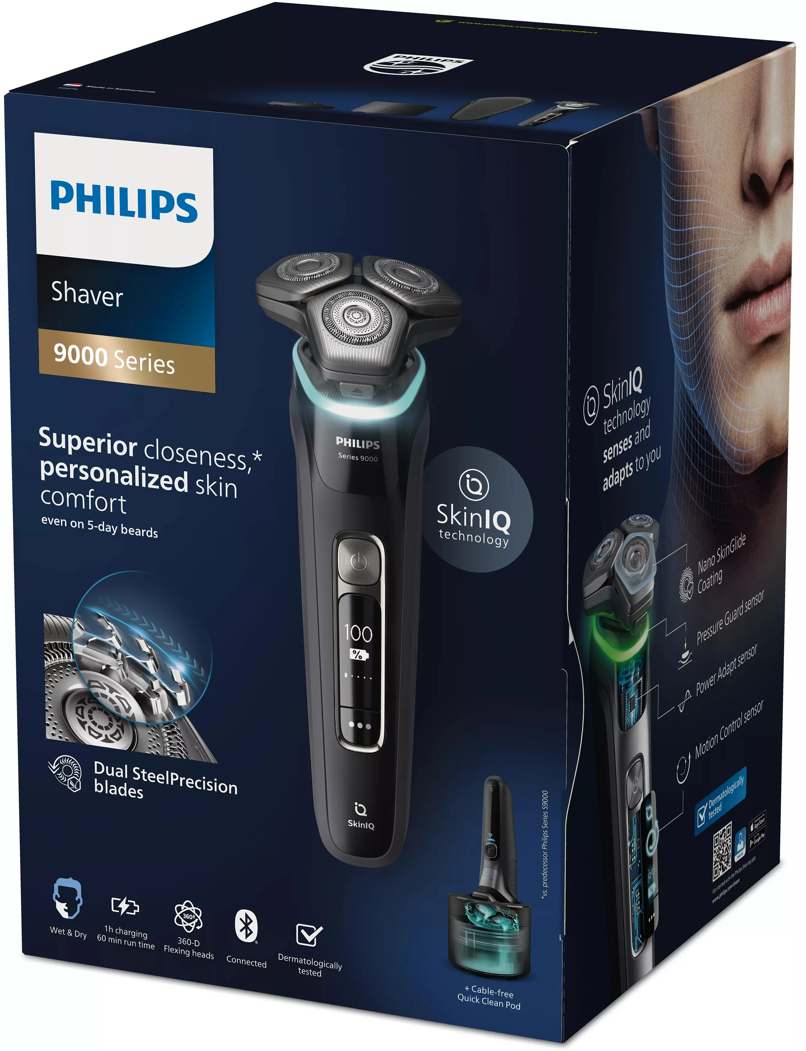 Philips Shaver Series 9000 S9976/55 Wet &amp; Dry -parranajokone, musta