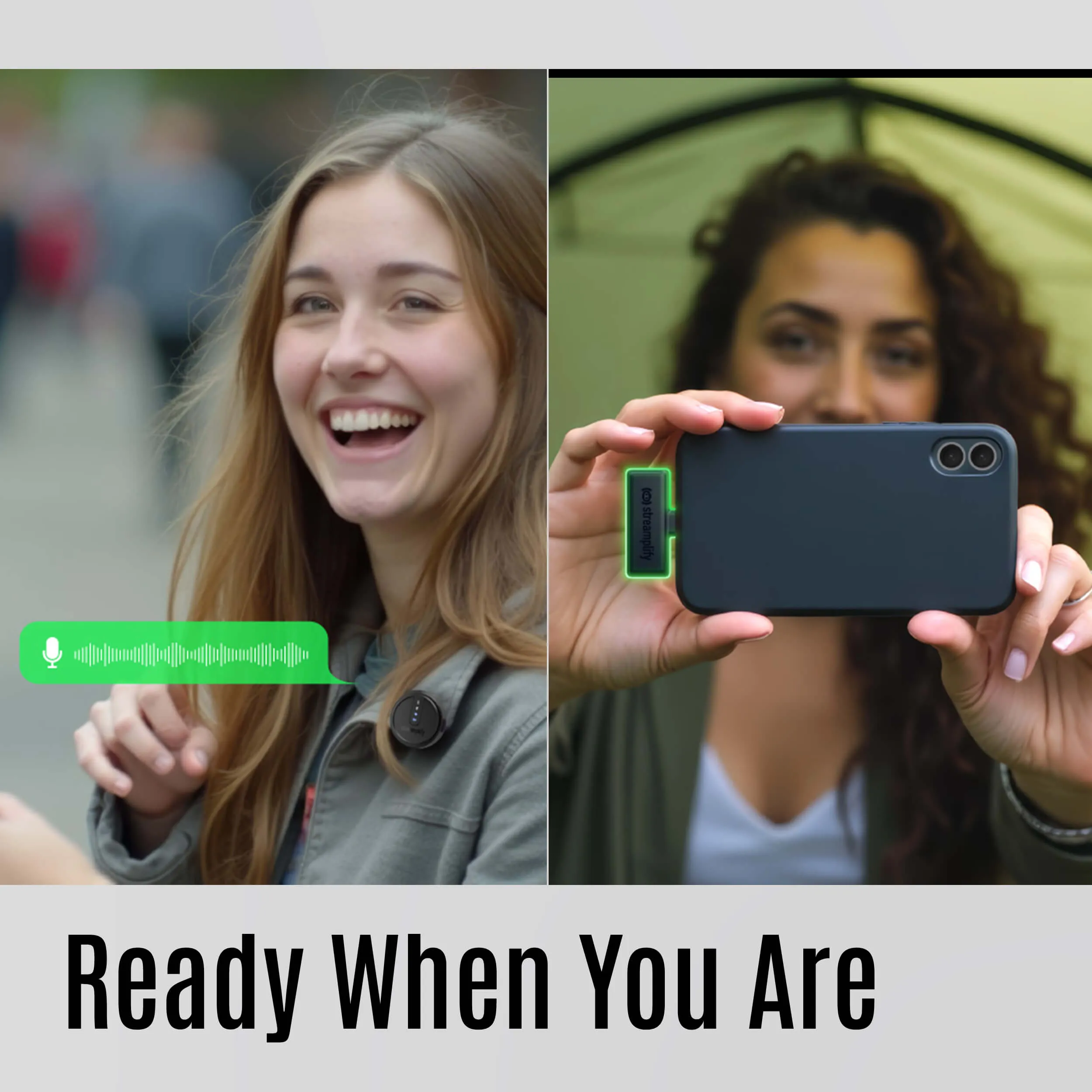 Streamplify MIC GO Wireless Lavalier Microphone (incl. 1 transmitter + 1 receiver + case), Black