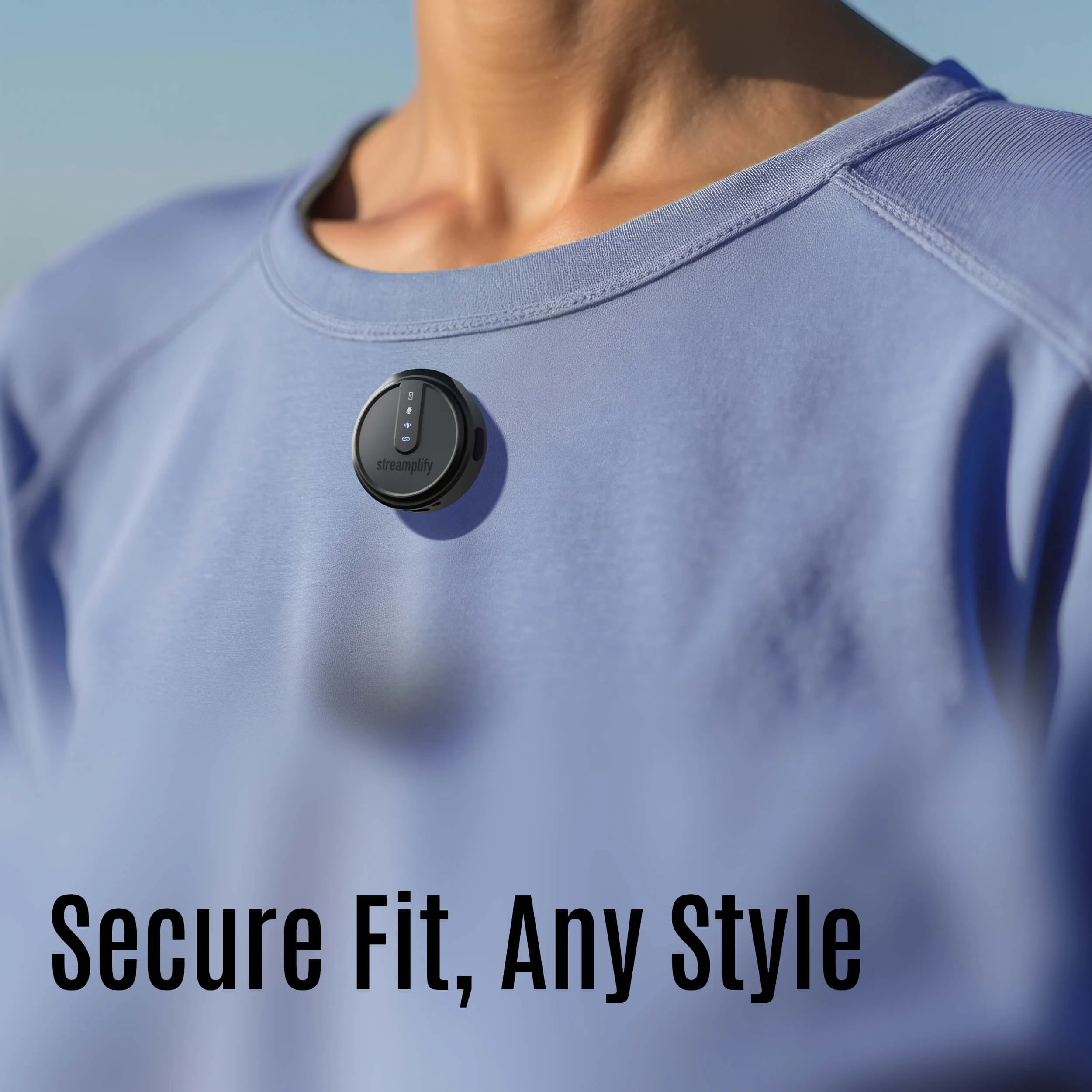 Streamplify MIC GO Wireless Lavalier Microphone (incl. 1 transmitter + 1 receiver + case), Black