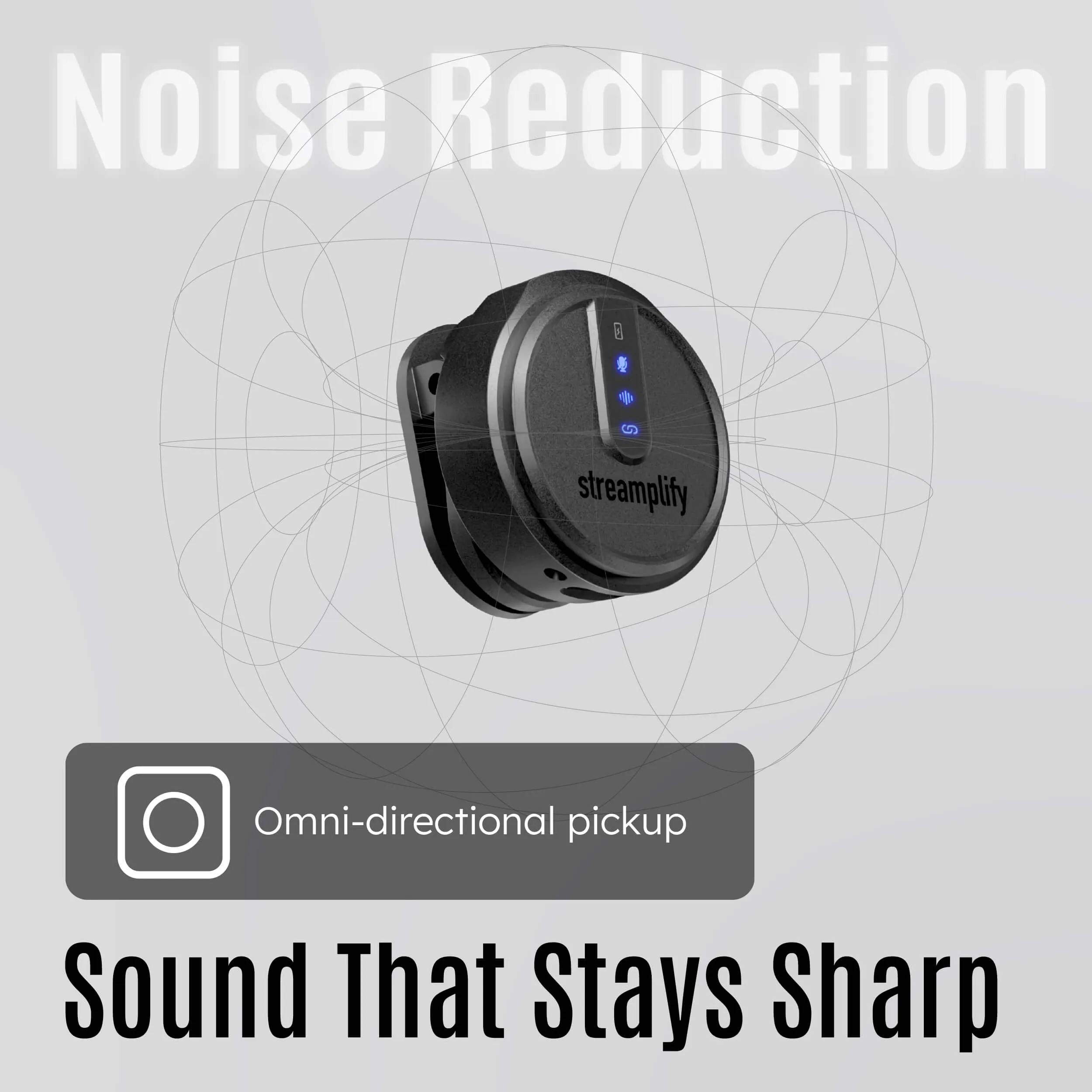 Streamplify MIC GO Wireless Lavalier Microphone (incl. 1 transmitter + 1 receiver + case), Black