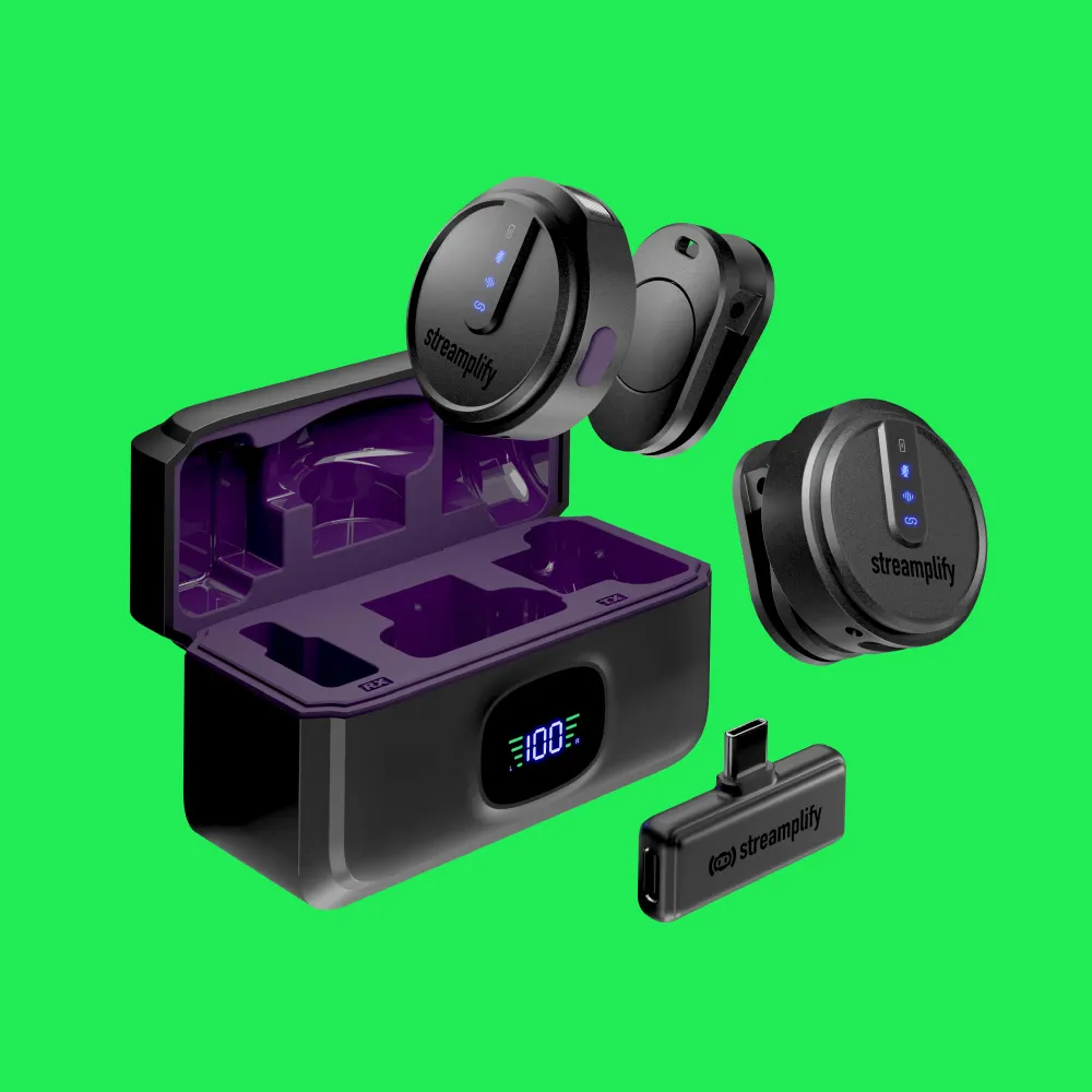 Streamplify MIC GO Wireless Lavalier Microphone (incl. 1 transmitter + 1 receiver + case), Black