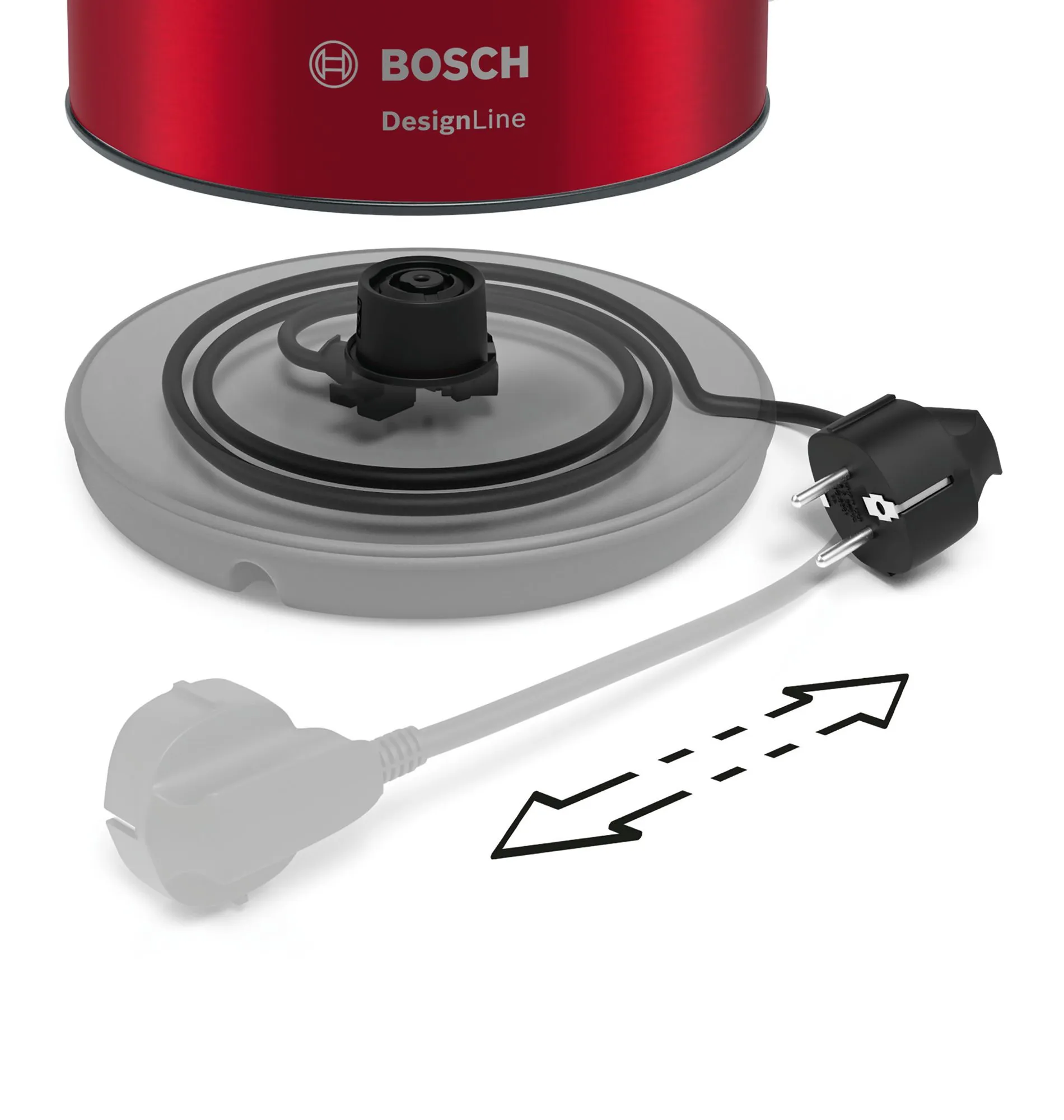 Bosch DesignLine TWK3P424 - vattenkokare, r&ouml;d