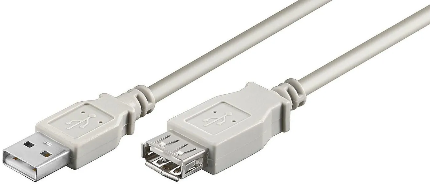 MicroConnect USB 2.0 f&ouml;rl&auml;ngningskabel, 0,1 m, gr&aring;