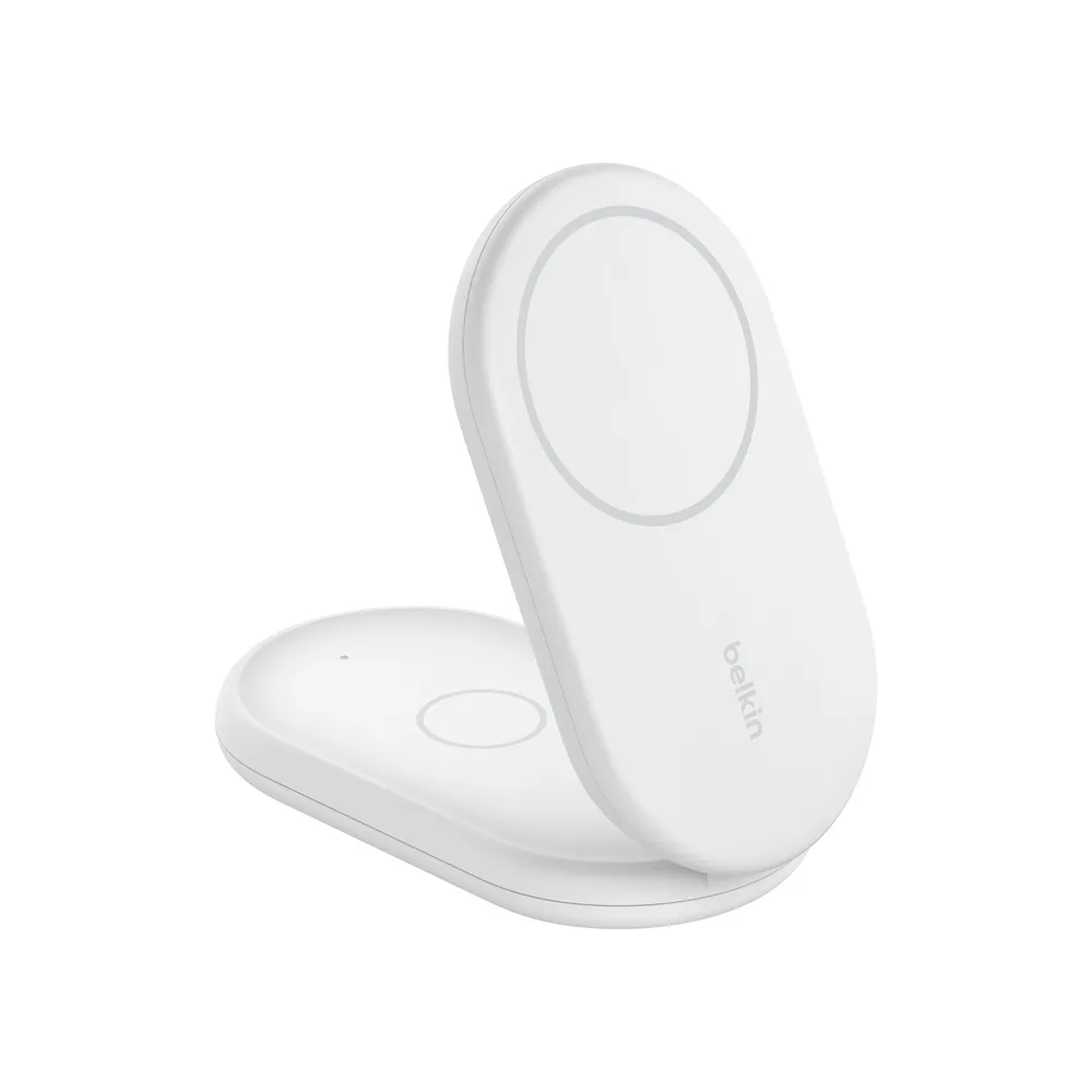 Belkin BoostCharge 15W Qi2 Magnetic 2in1 -langaton laturi, valkoinen