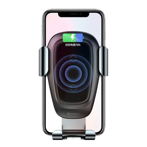 Baseus Metal Wireless Charger Gravity Car Mount for Smartphones, black