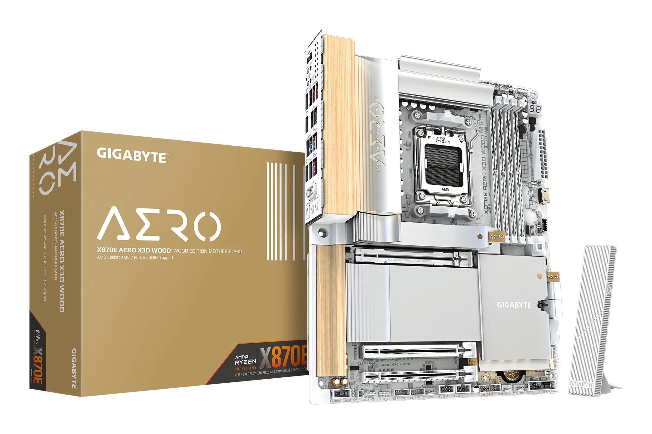 Gigabyte AERO X870E X3D WOOD WiFi 7 AM5 ATX Motherboard