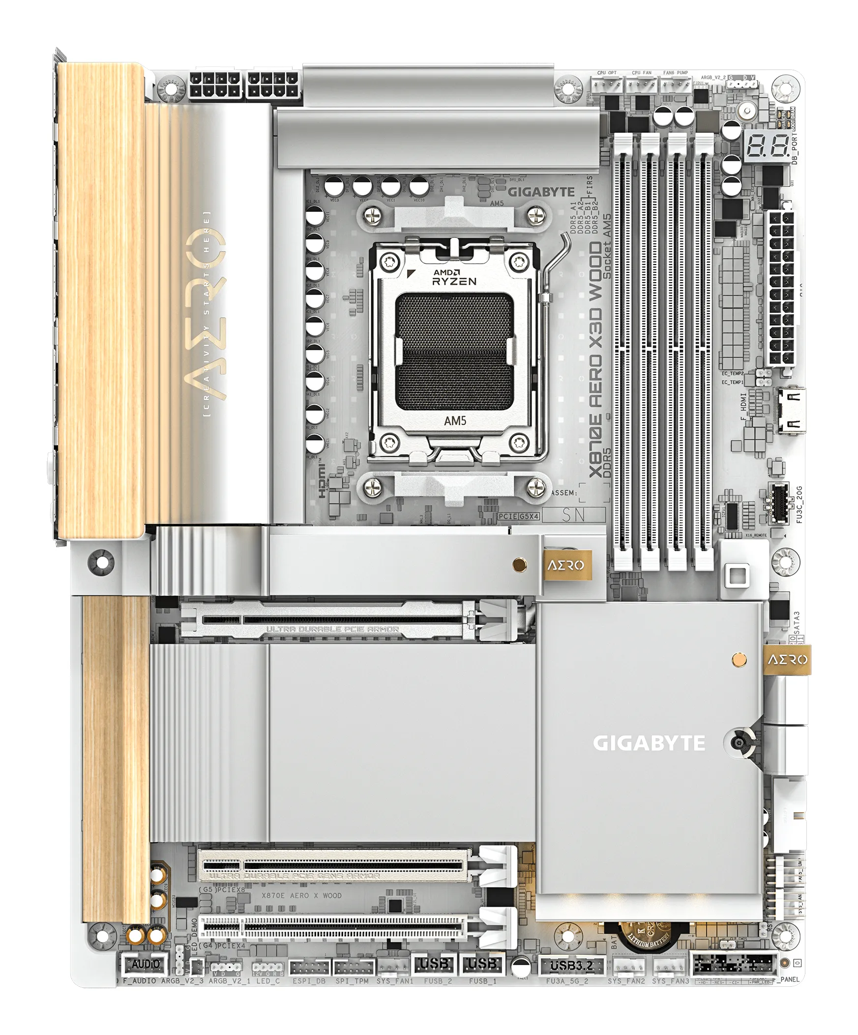 Gigabyte AERO X870E X3D WOOD WiFi 7 AM5 ATX Motherboard