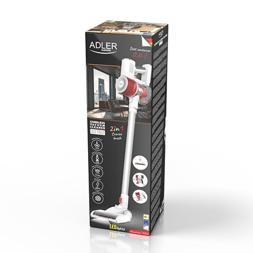 Adler AD 7051 0.6 L 300 W 2.2 Ah -varsi-imuri, valkoinen ja punainen