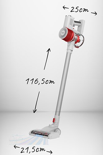 Adler AD 7051 0.6 L 300 W 2.2 Ah -varsi-imuri, valkoinen ja punainen