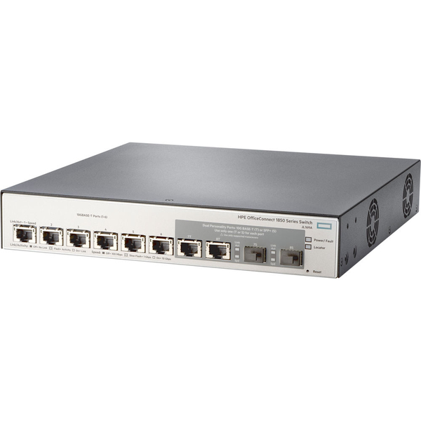 HPE OfficeConnect 1850 6XGT and 2XGT/SPF+ - Kytkin - Hallinnoitu - 6 x 1 Gigabit / 10 Gigabit Ethernet + 2 x 10 Gigabit Ethernet / 10 Gigabit Ethernet SFP+ - ty