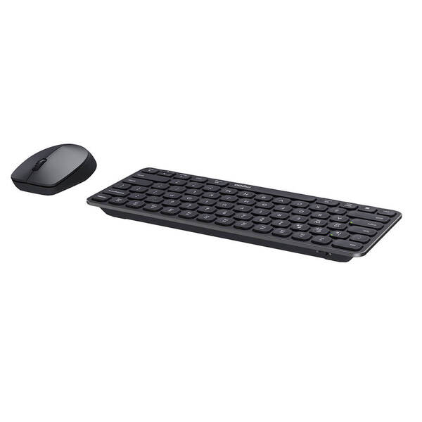 RAPOO 9010M Wireless Ergonomic Keyboard and Mouse, Black