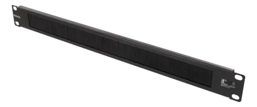 19 kabelgenomföring med borste, metall/nylon, 1U, svart
