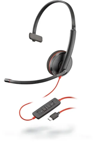Plantronics Blackwire C3210 USB A -kuulokkeet mikrofonilla, musta