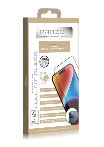 Panzer Full-Fit Glass, iPhone 15 Pro Max -panssarilasi