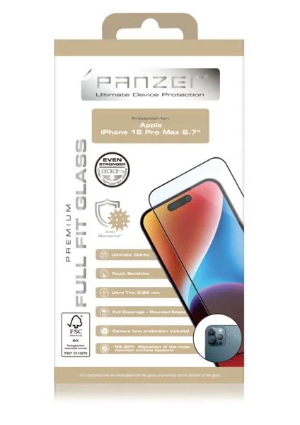Panzer Full-Fit Glass, iPhone 15 Pro Max -panssarilasi