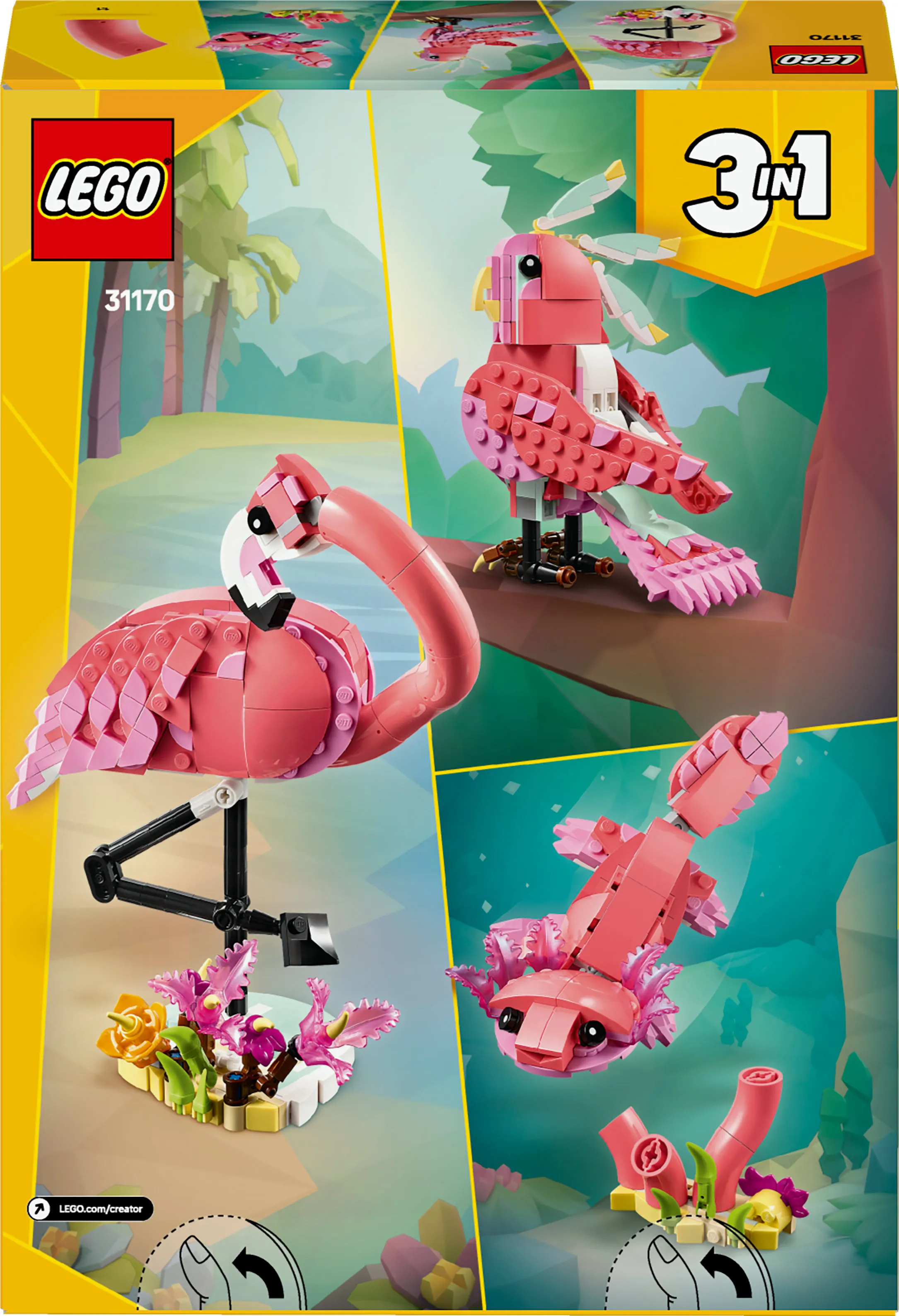 LEGO Creator 3in1 Vilda djur: Rosa flamingo 31170