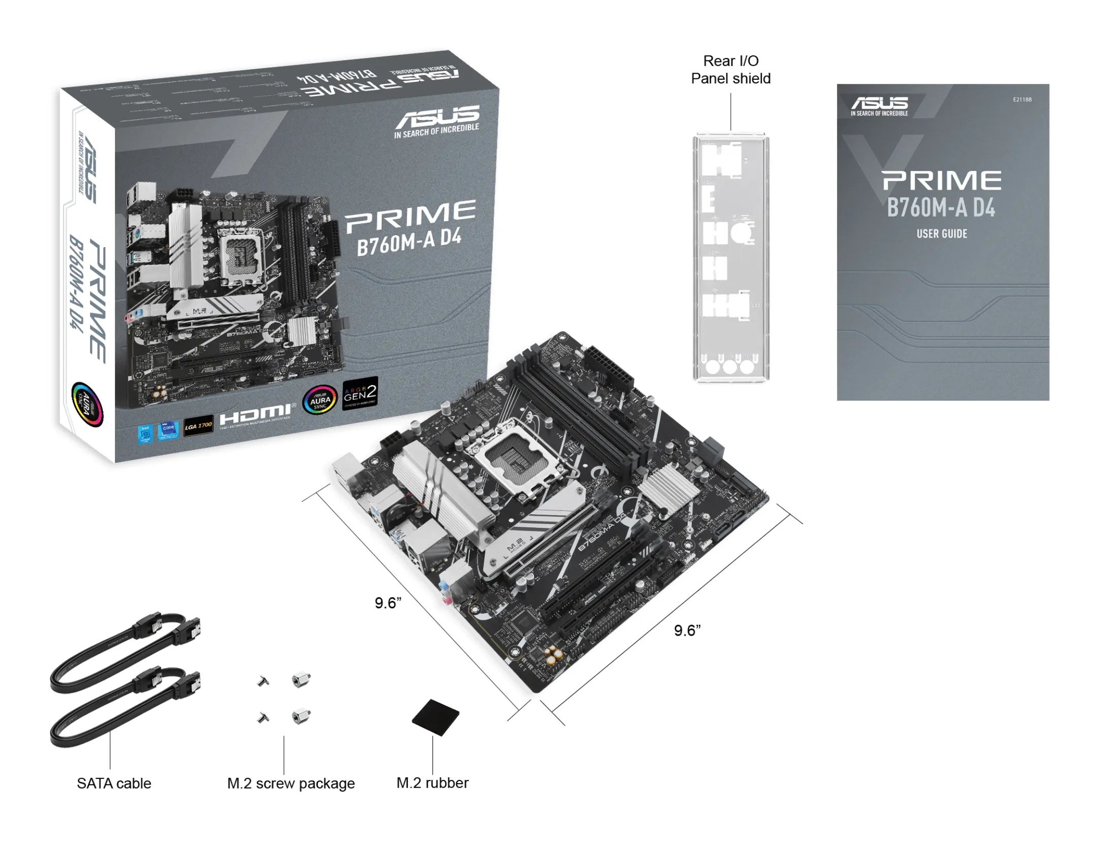 ASUS PRIME B760M-A D4-CSM LGA1700 4DDR5 -emolevy, musta