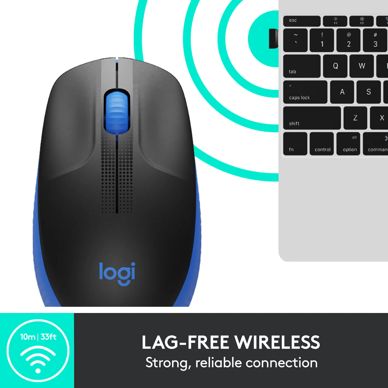 Logitech M190 - wireless mouse, blue
