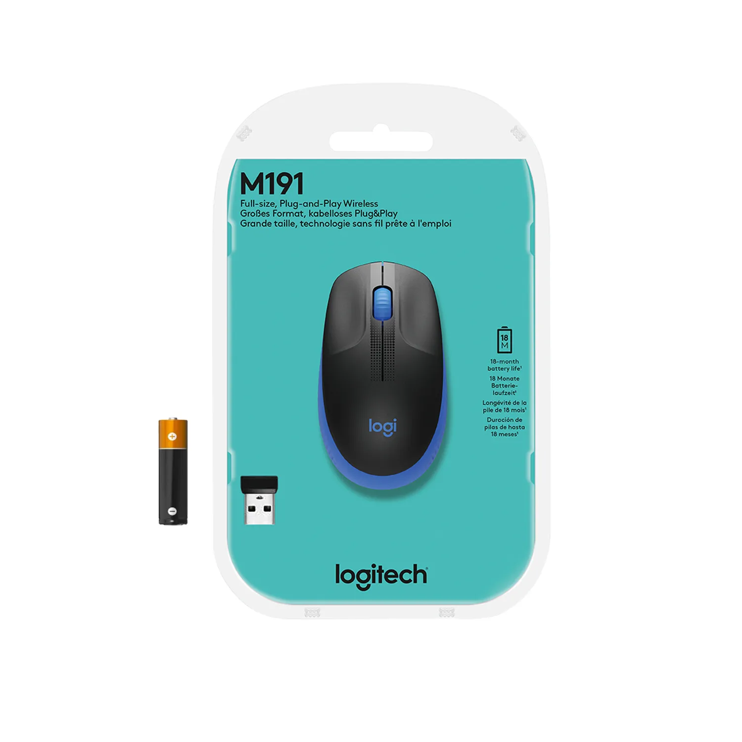Logitech M190 -langaton hiiri, sininen