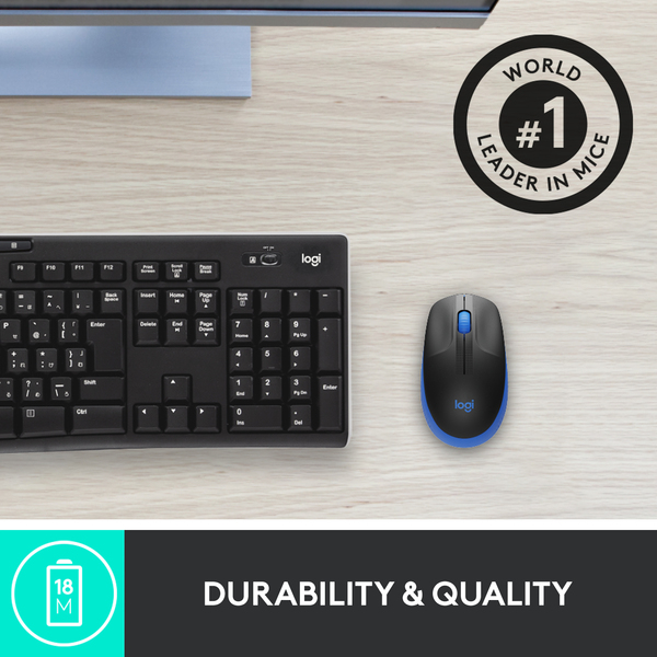 Logitech M190 - wireless mouse, blue