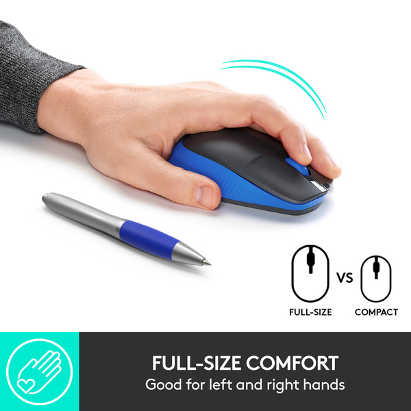 Logitech M190 - wireless mouse, blue