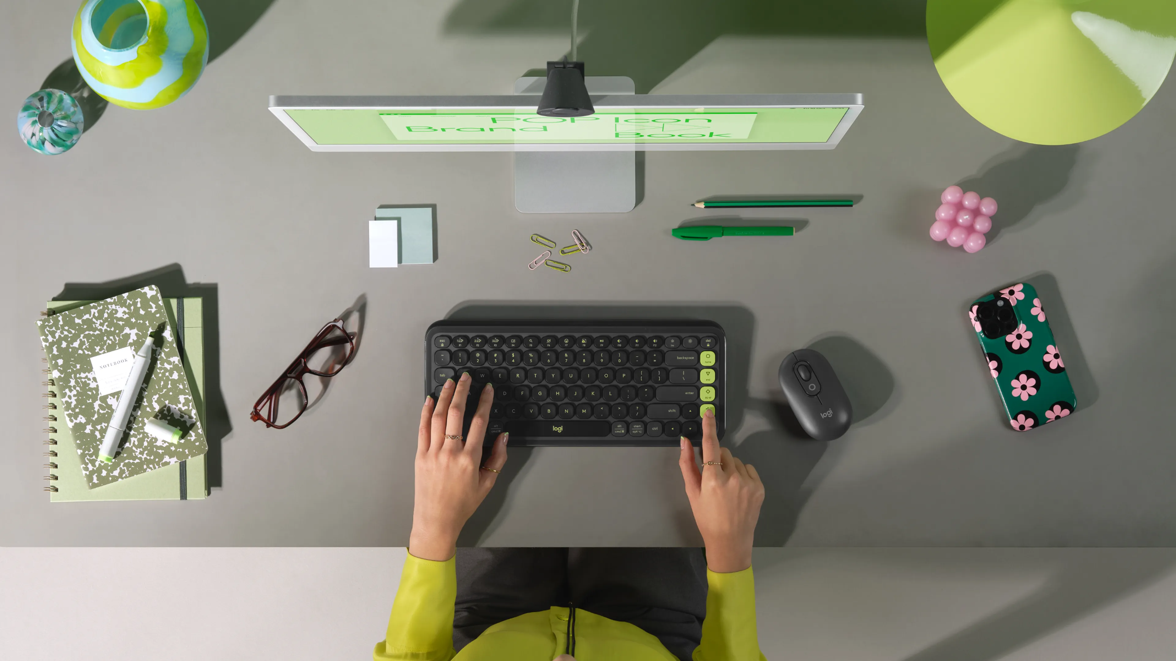 Logitech POP Icon Keys tr&aring;dl&ouml;st tangentbord, grafit