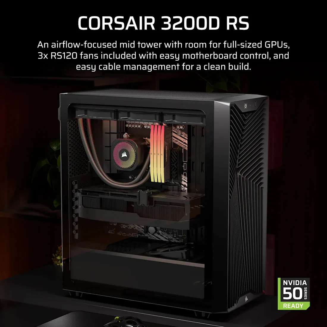 CORSAIR 3200D RS Midi-Tower Case with window, Black
