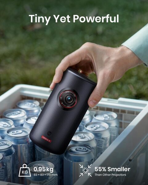 Anker Nebula Capsule 3 Android TV DLP Full HD 300 ANSI lm Portable Laser Projector, Black