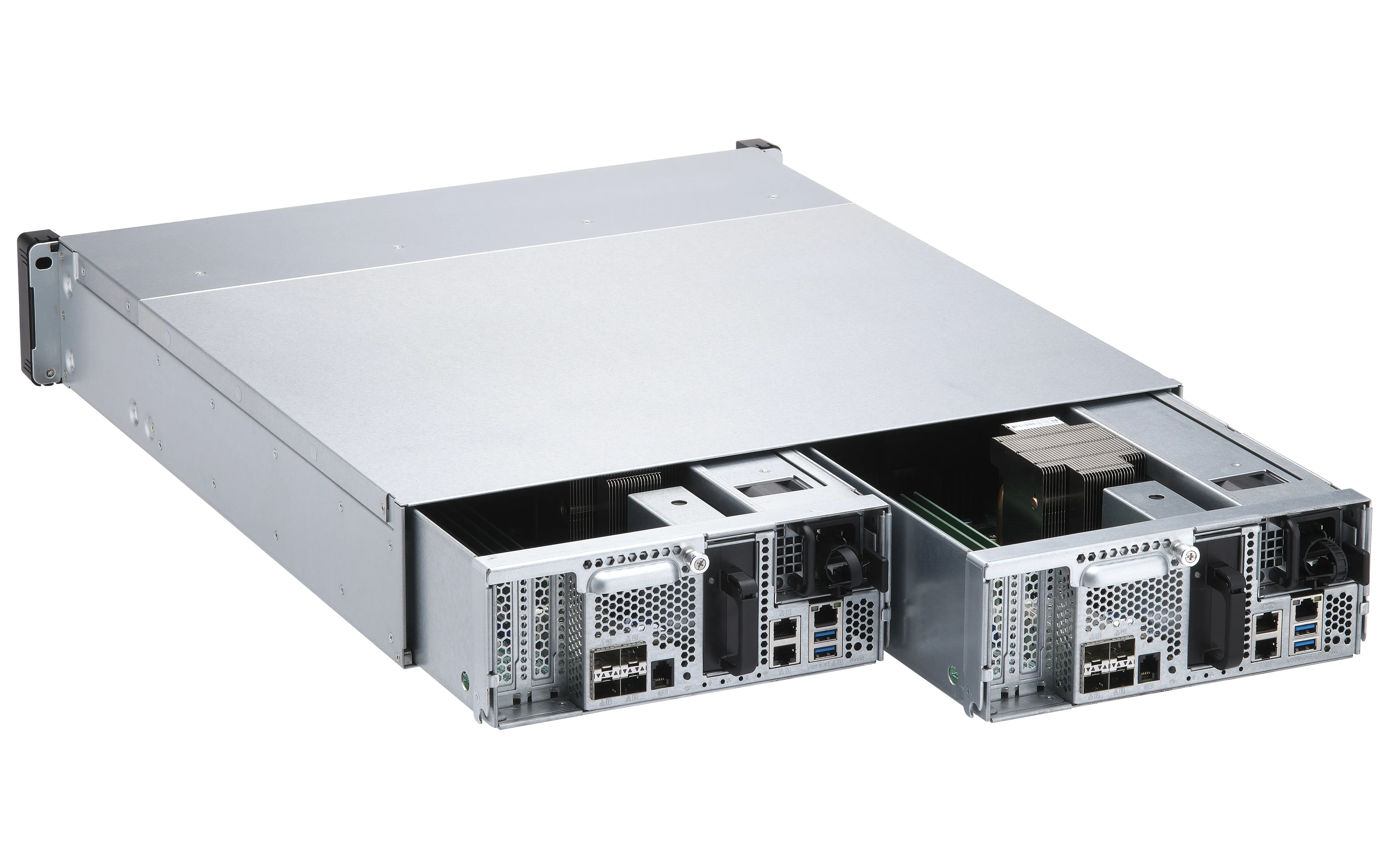 QNAP ES2486dc-2142IT-128G 24-Bay Enterprise ZFS NAS SAS 12G/6G Xeon D-2142IT 128GB RAM 7-LAN 4 SFP+ 3 RJ45 for Each Controller