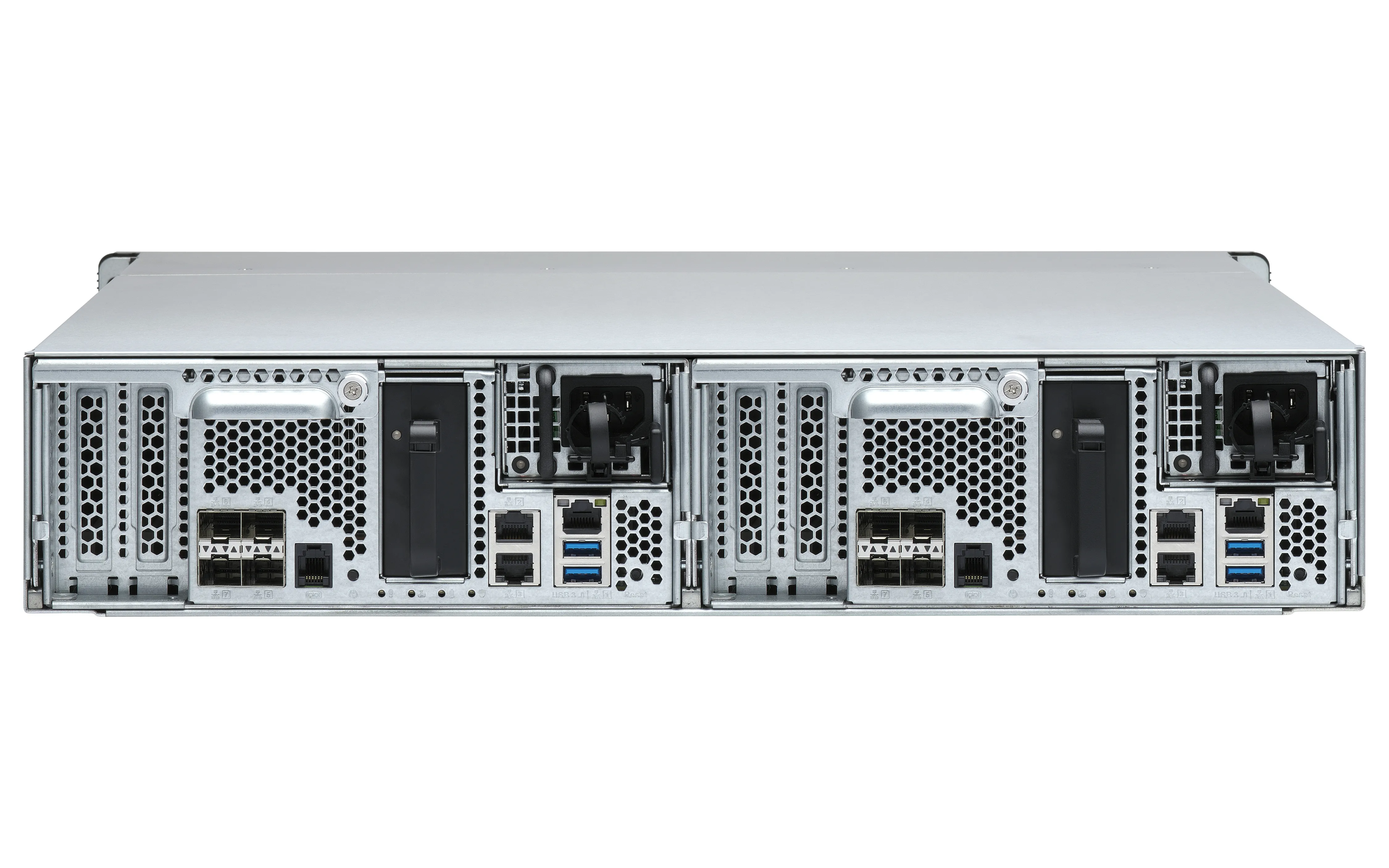 QNAP ES2486dc-2142IT-128G 24-Bay Enterprise ZFS NAS SAS 12G/6G Xeon D-2142IT 128GB RAM 7-LAN 4 SFP+ 3 RJ45 for Each Controller