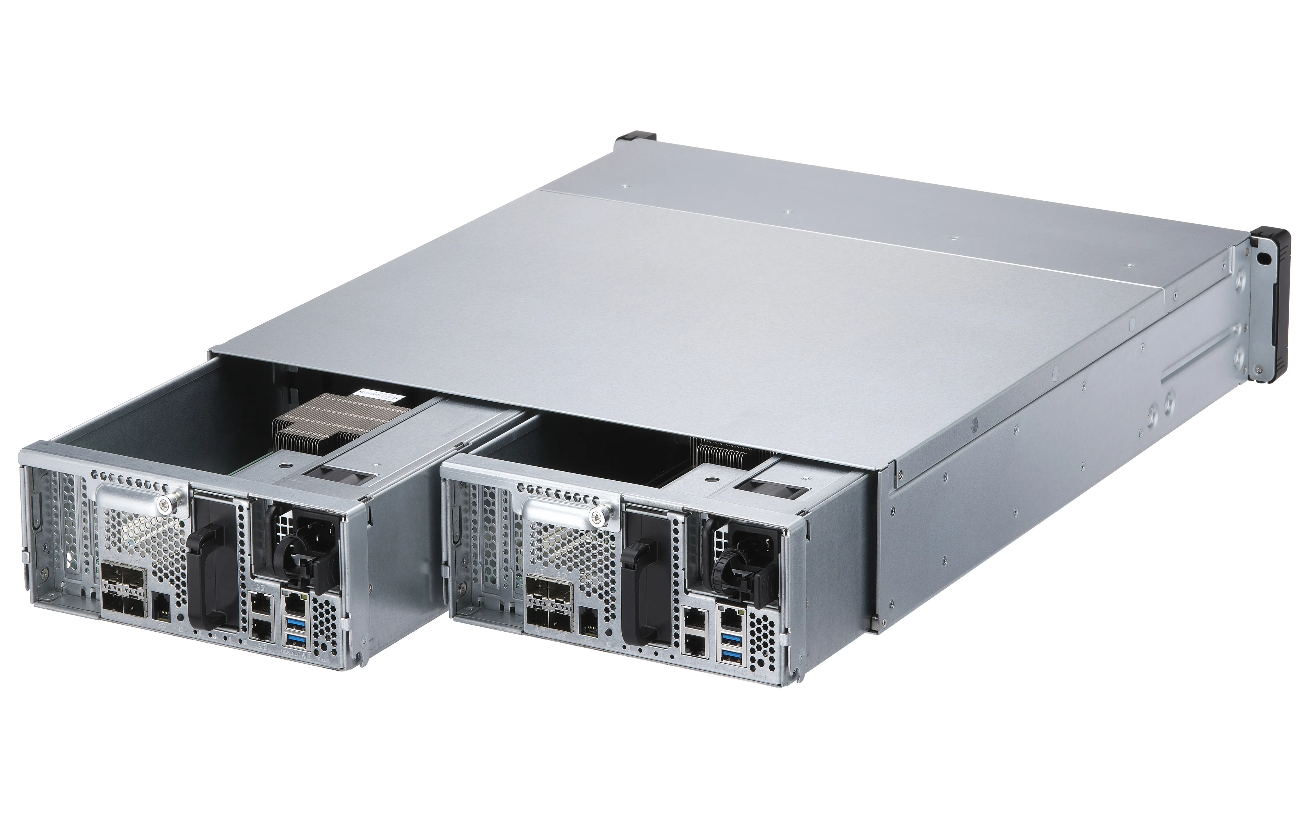 QNAP ES2486dc-2142IT-128G 24-Bay Enterprise ZFS NAS SAS 12G/6G Xeon D-2142IT 128GB RAM 7-LAN 4 SFP+ 3 RJ45 for Each Controller