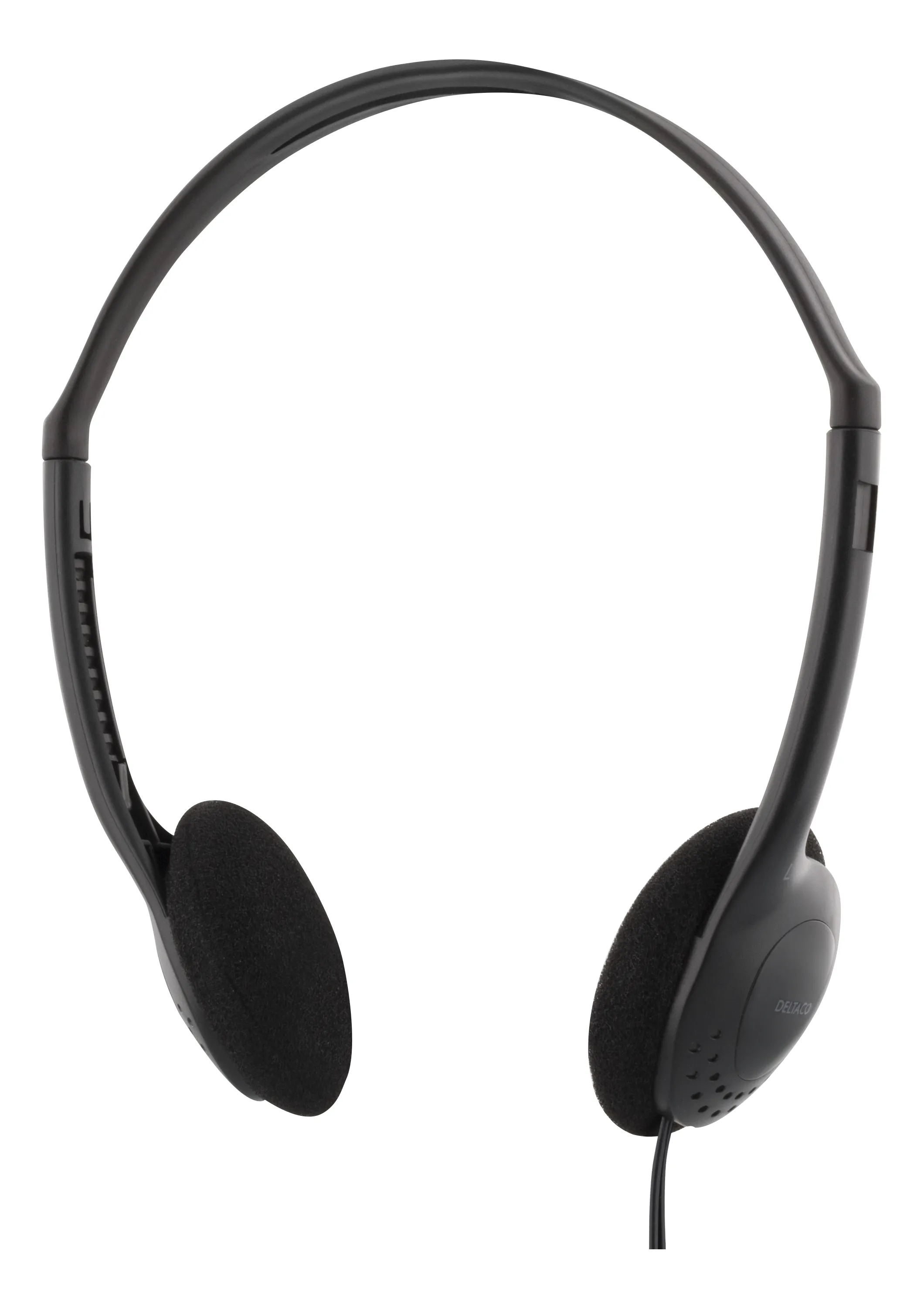 Deltaco HL-27 Stereo -kuulokkeet mikrofonilla, musta