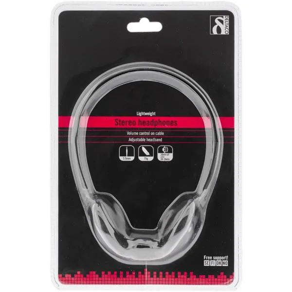 Deltaco HL-27 Stereo - headset, svart
