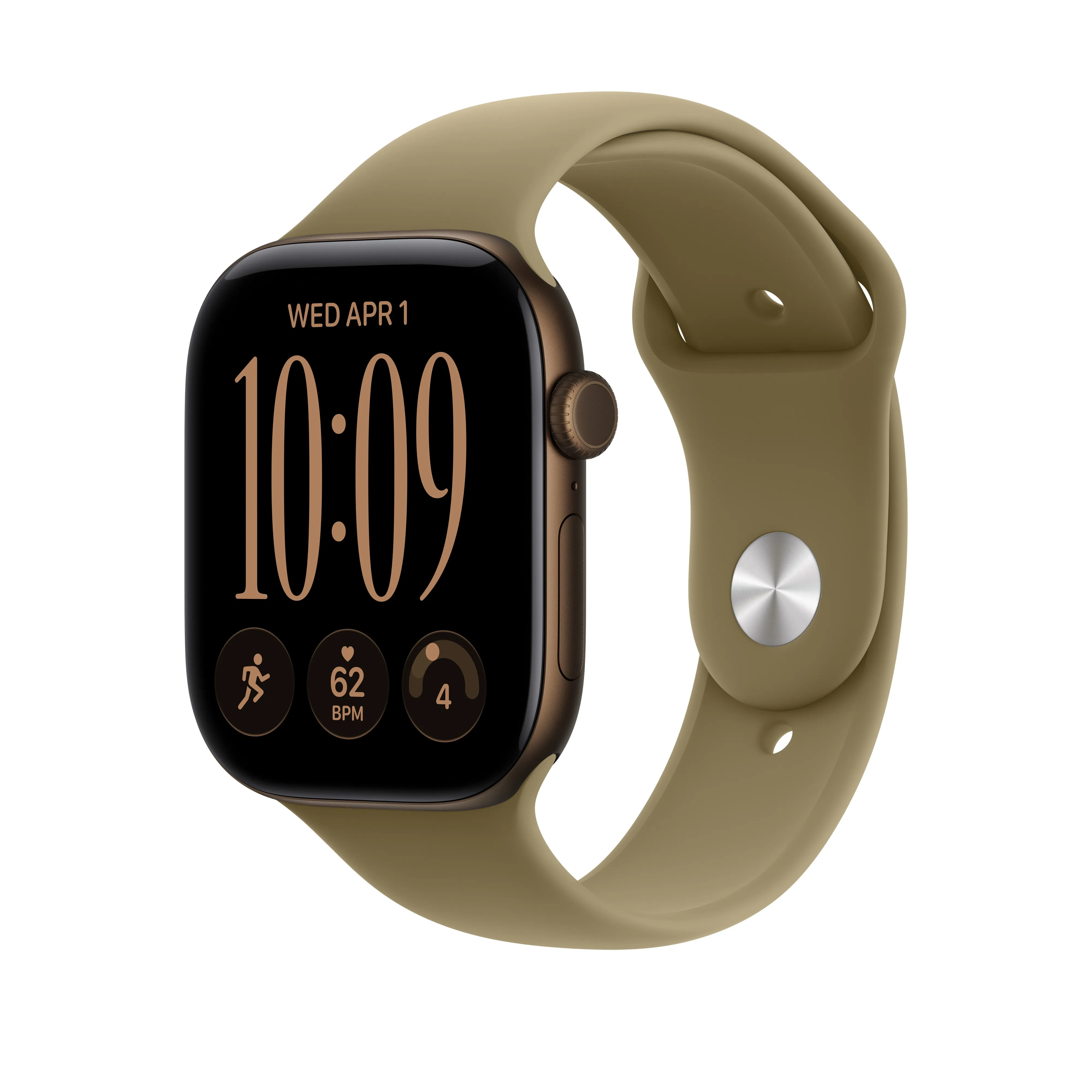 Apple Watch 46 mm -urheiluranneke, oliivinvihre&auml;, M/L
