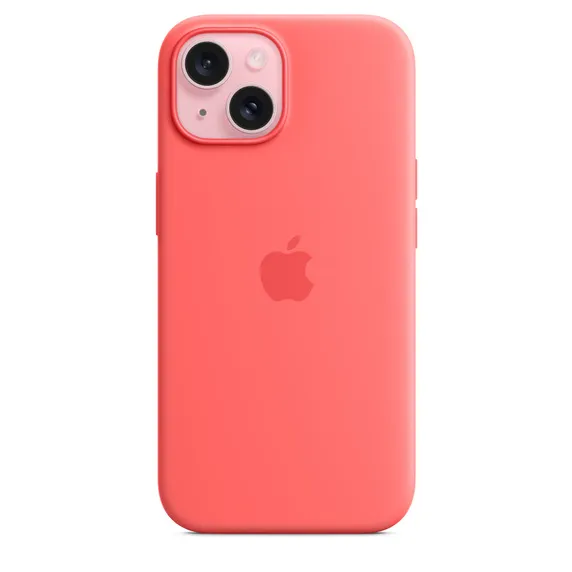 Apple iPhone 15, MagSafe - silicone case, Guava