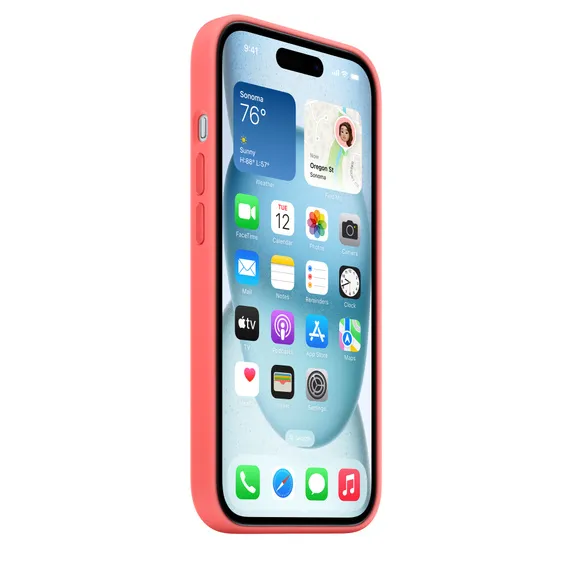 Apple iPhone 15, MagSafe - silikonskal, Guava