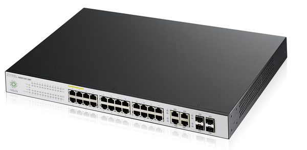 ZYXEL NSW100-28P, NEBULA CLOUD MANAGED 24 PORT 375W POE+ SWITCH, 24X 1G + 4X 1G  UPLINK  INC. 1 YEAR PROFESSIONAL PACK