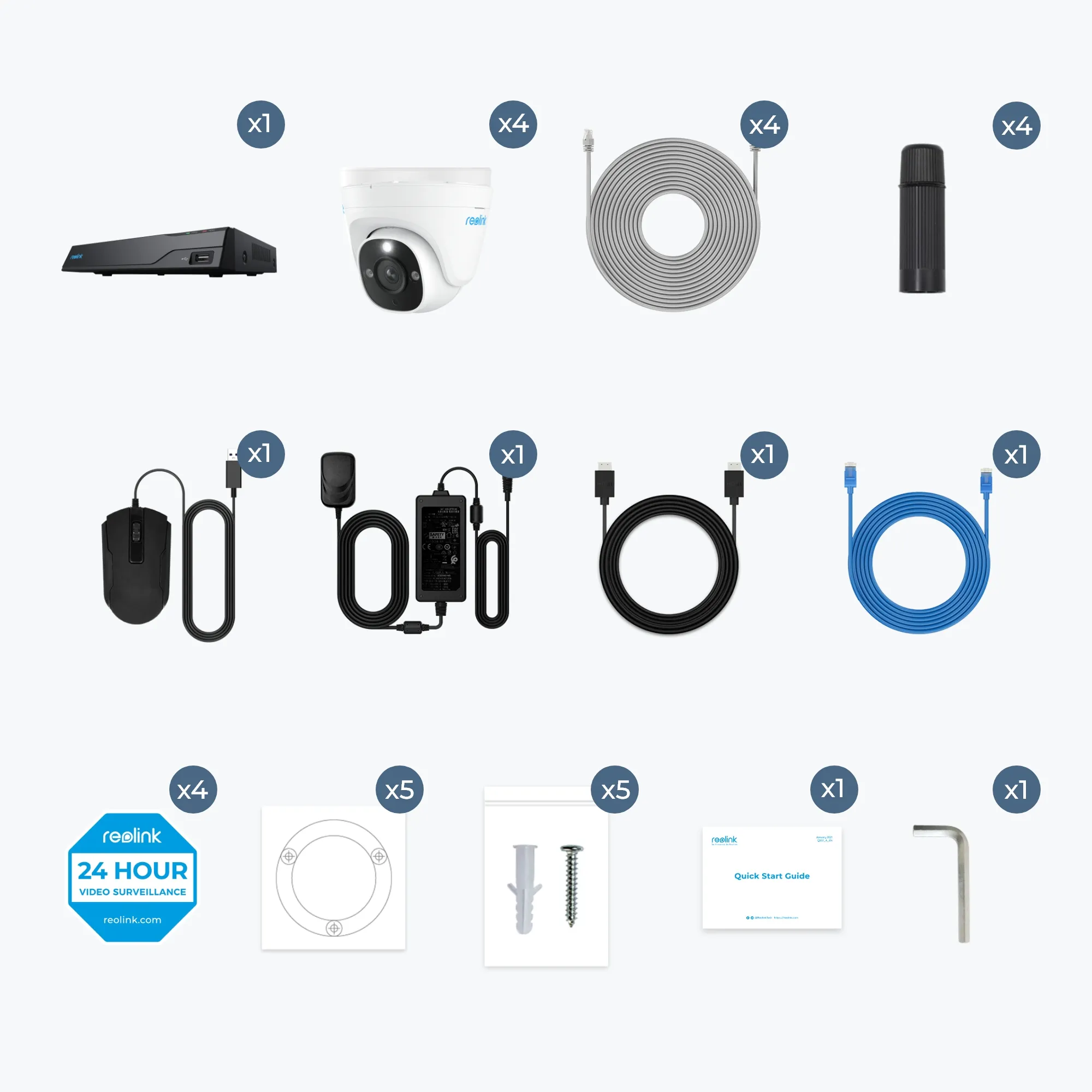 Reolink NVS8-8MD4 (Dome) NVR | 4K | 8MP | 8CH | 4x P334 | PoE | 2TB