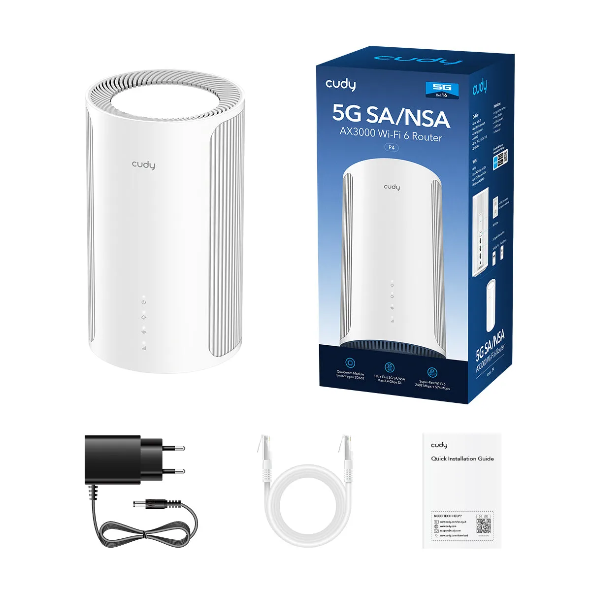 CUDY 5G Router P4 REL16/WF6 AX3000 Gigabit