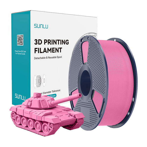 SUNLU PLA+ 1.75 mm, 1 kg 3D-skrivarfilament, rosa