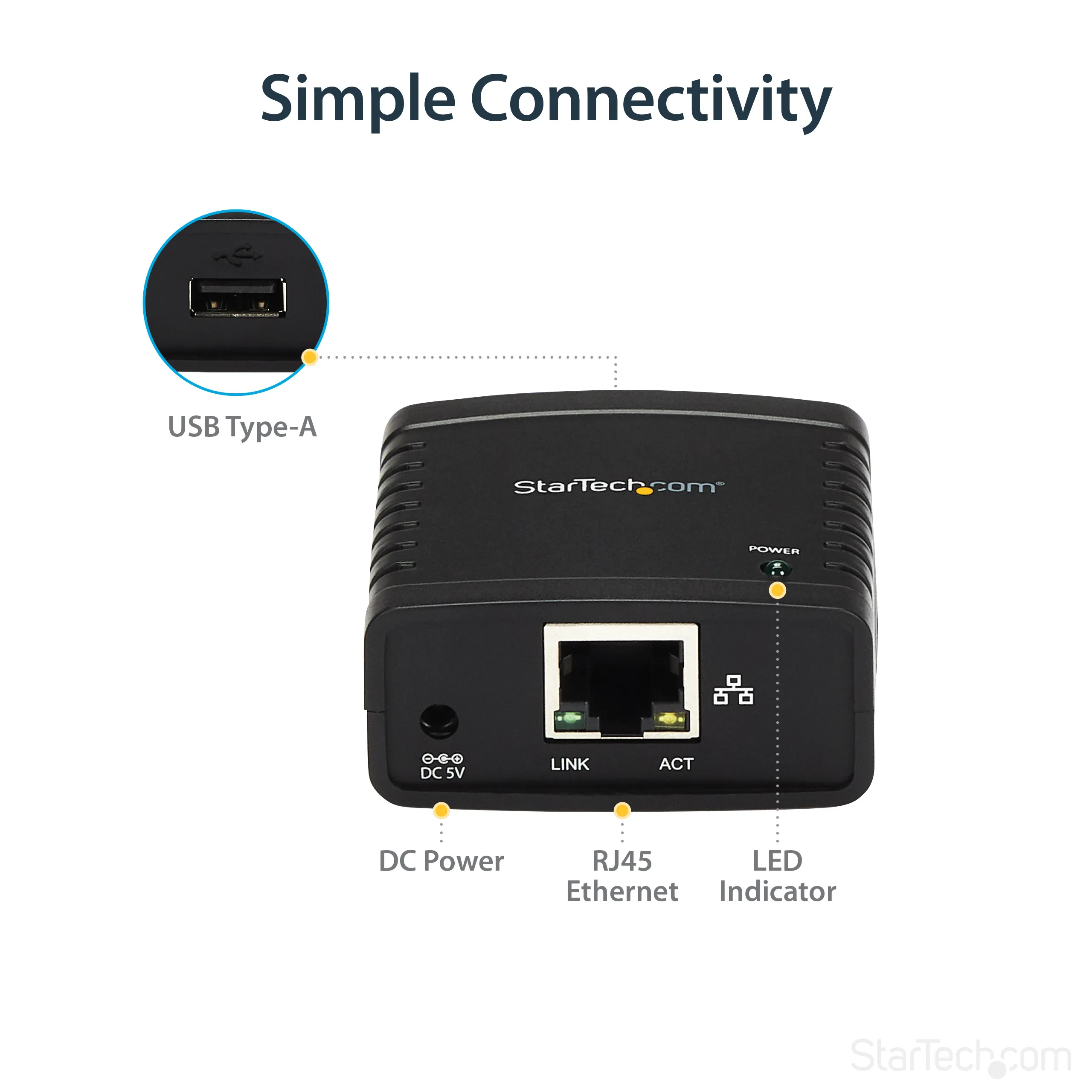 StarTech PM1115U2 - Tulostinpalvelin, Musta