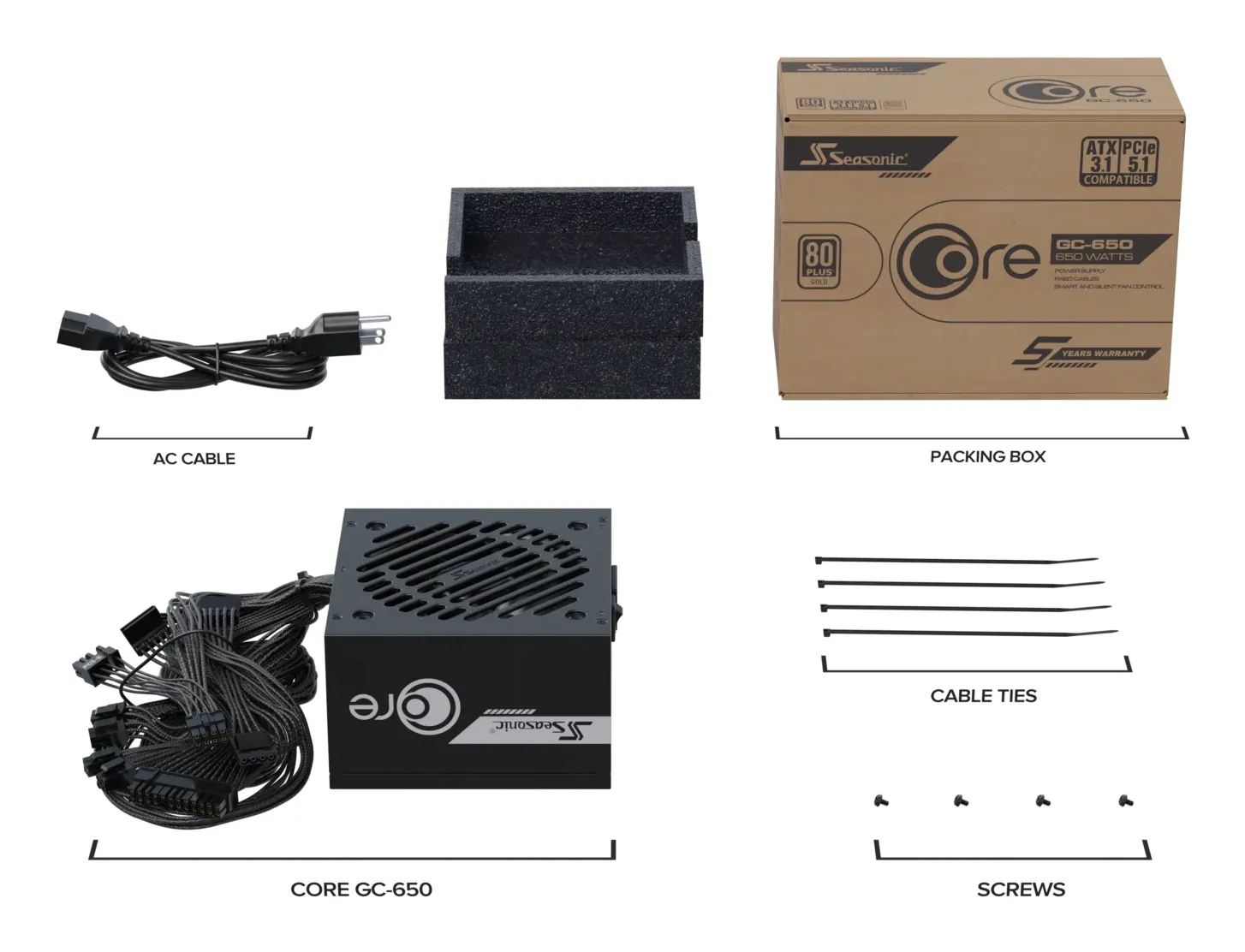 Seasonic CORE GC-650 650W - PSU, 80 Plus Gold