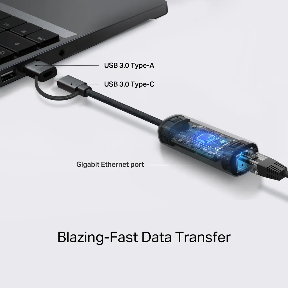 TP-LINK UE310C - USB Ethernet Adapter, Grey