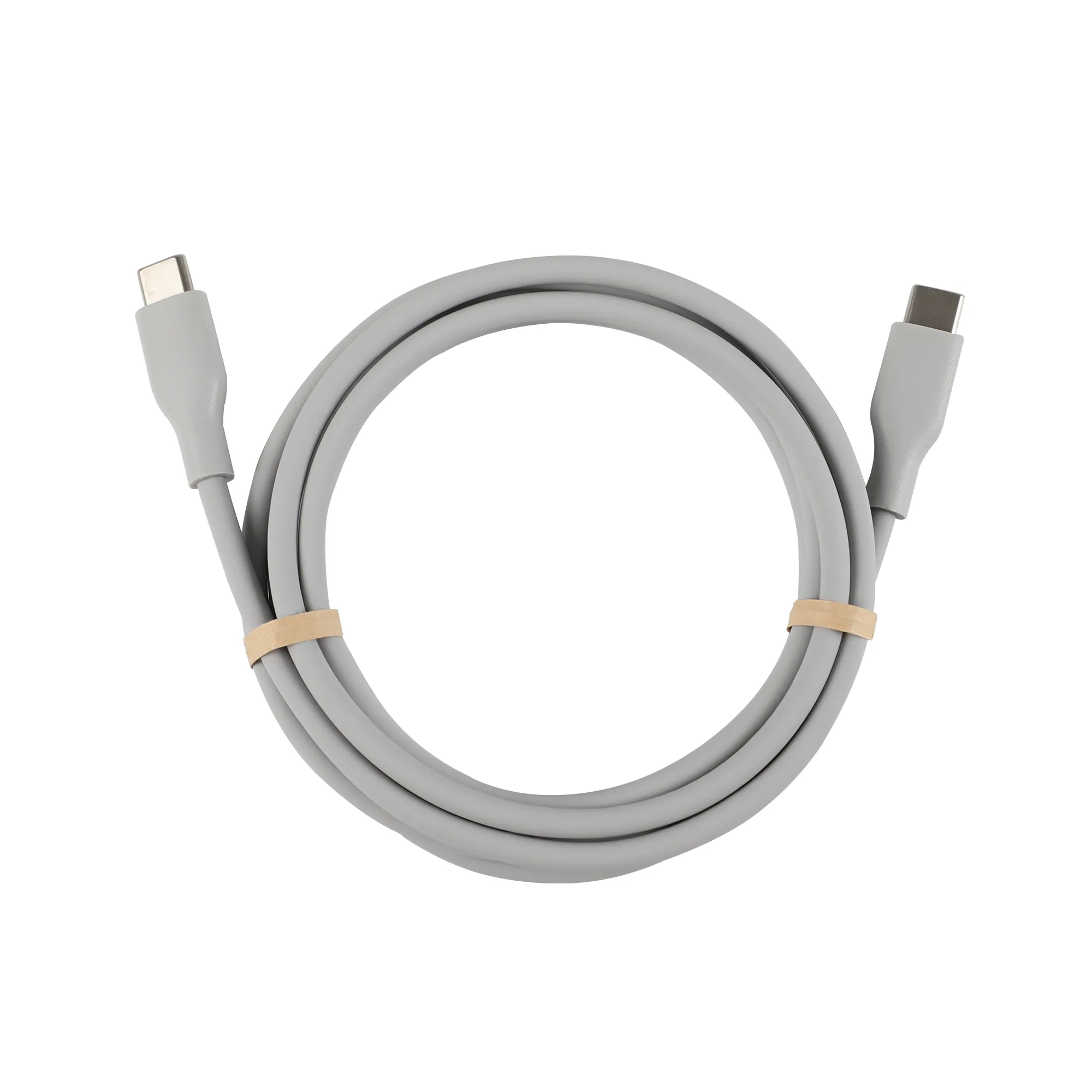 Deltaco USB-C - USB-C 2.0 SPR Silicone - cable, Grey, 1.5m Deltaco USB-C - USB-C 2.0 SPR Silicone - cable, Grey, 1.5m
