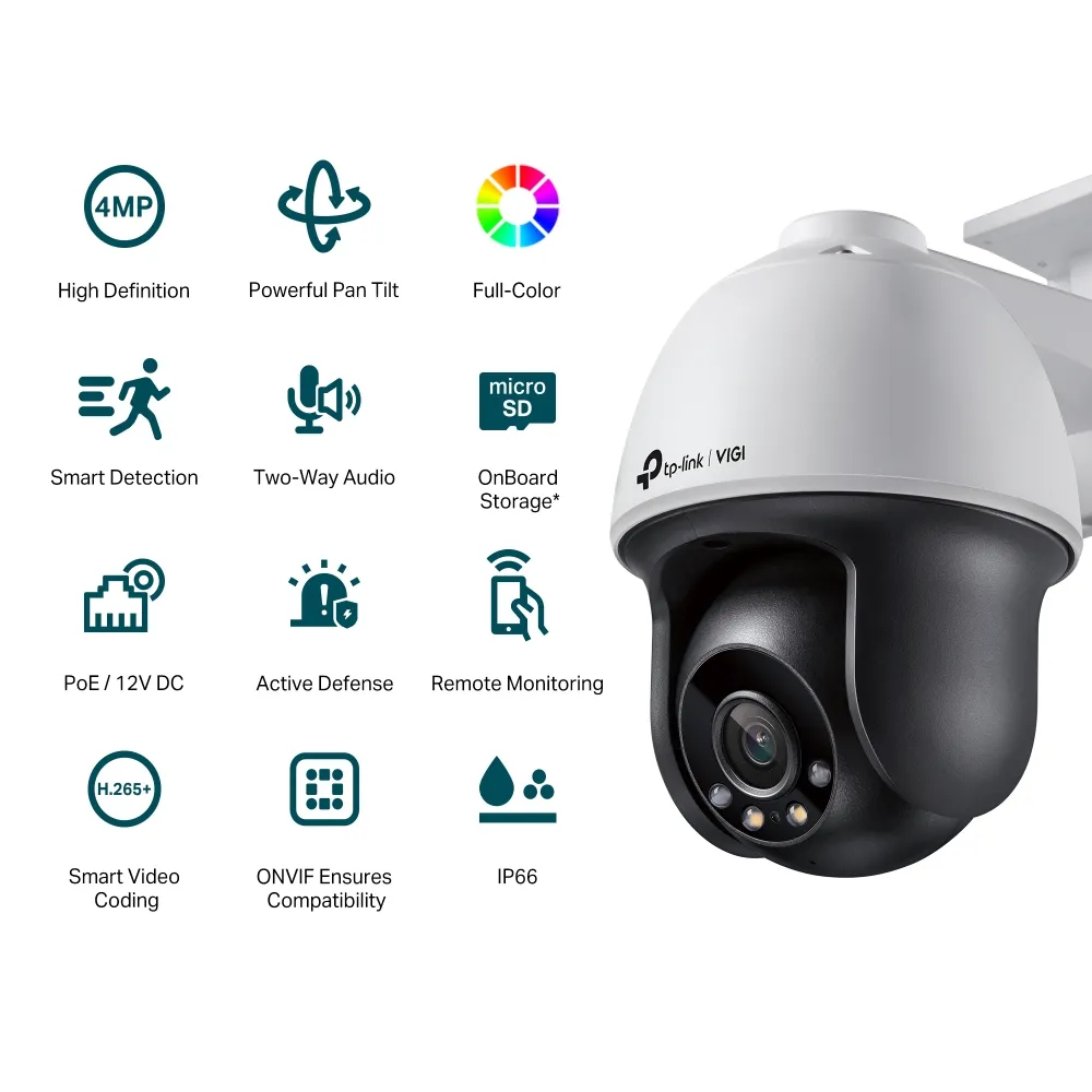 TP-Link VIGI C540 (4mm) 4MP Outdoor - Network security camera, Black, White
