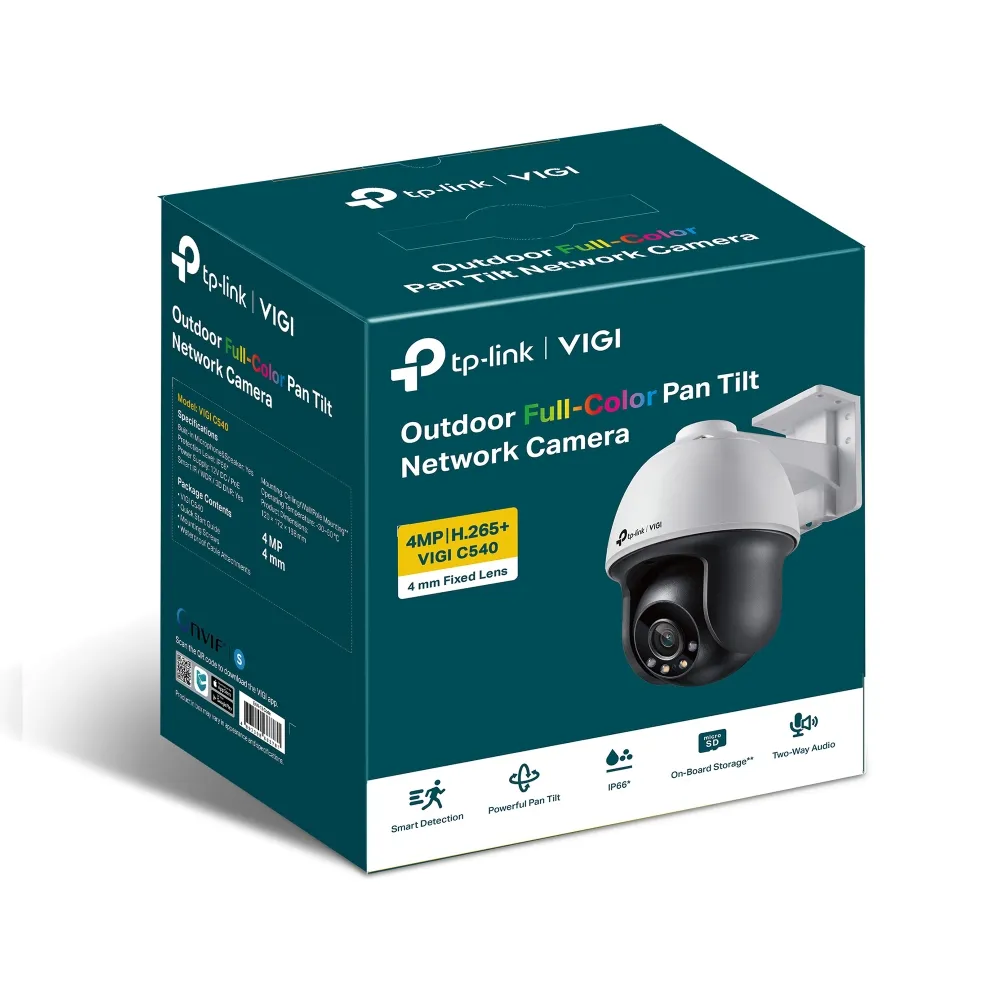 TP-Link VIGI C540 (4mm) 4MP Outdoor - Network security camera, Black, White