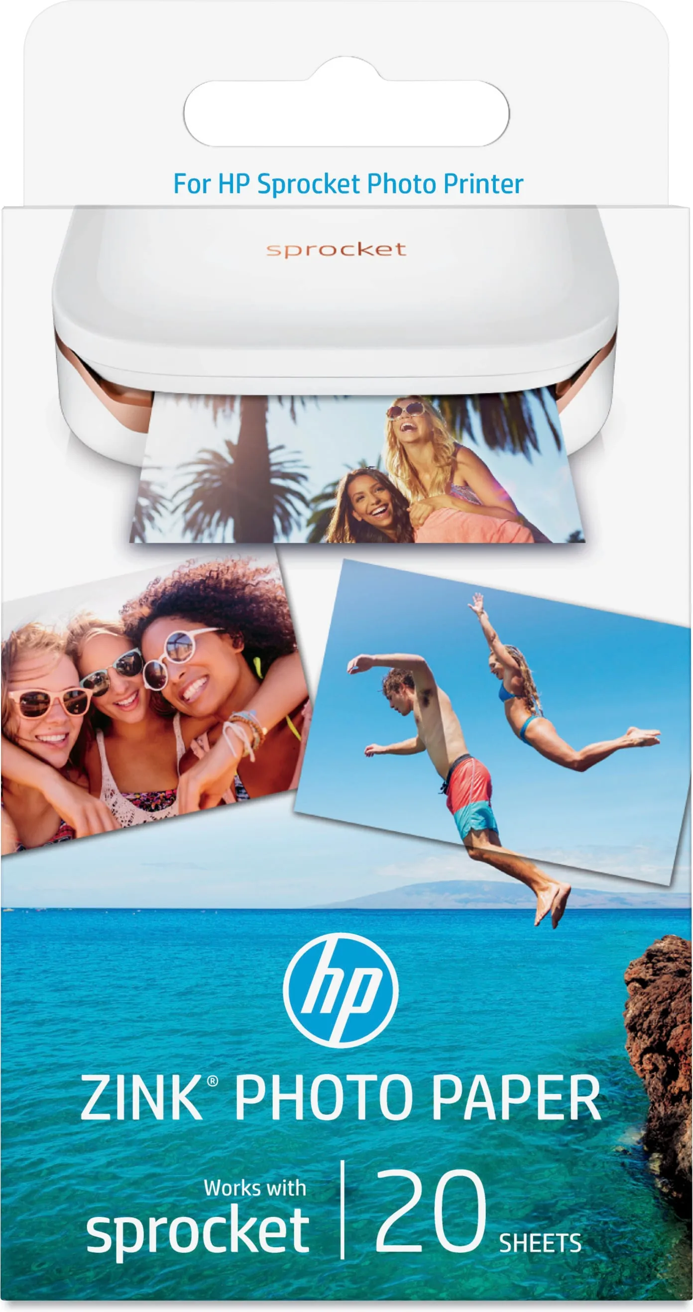 HP ZINK Sticky-Backed Photo Paper - Self-adhesive - kiilt&auml;v&auml; viimeistely - 50 x 76 mm - 290 g/m&sup2; - 20 arkki (arkit) valokuvapaperi malleihin Sprocket Photo