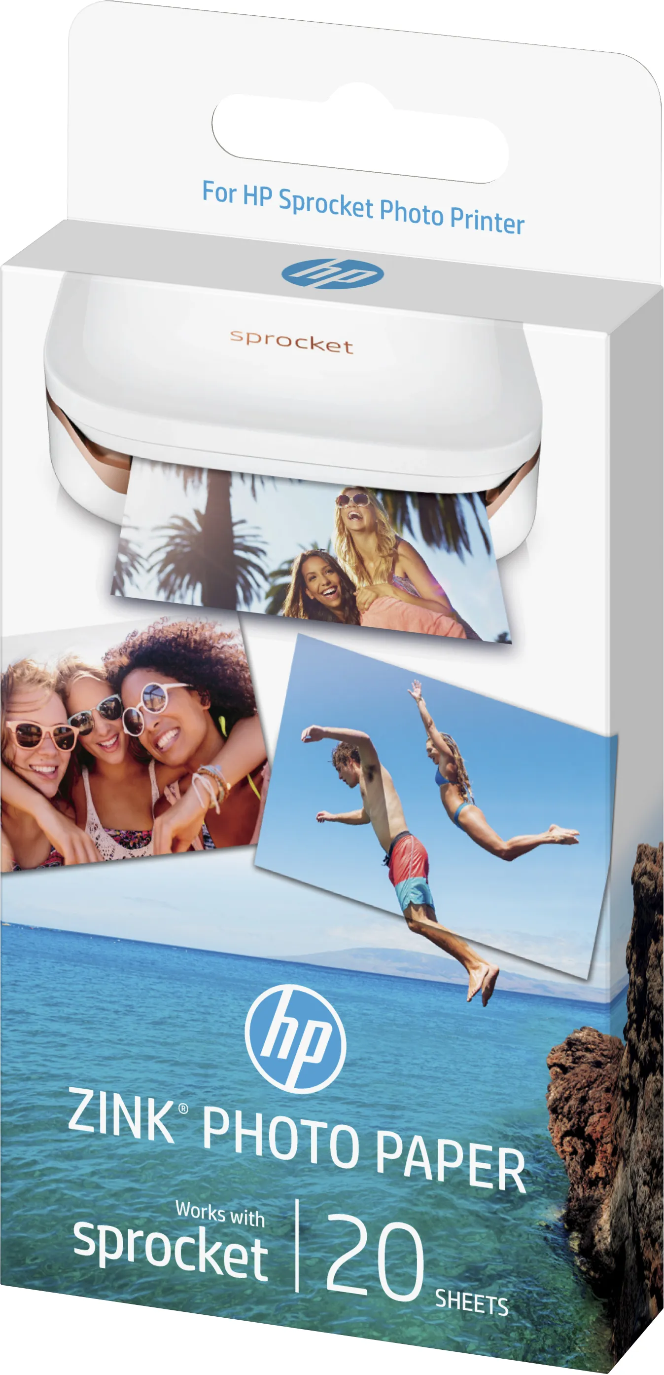 HP ZINK Sticky-Backed Photo Paper - Self-adhesive - kiilt&auml;v&auml; viimeistely - 50 x 76 mm - 290 g/m&sup2; - 20 arkki (arkit) valokuvapaperi malleihin Sprocket Photo